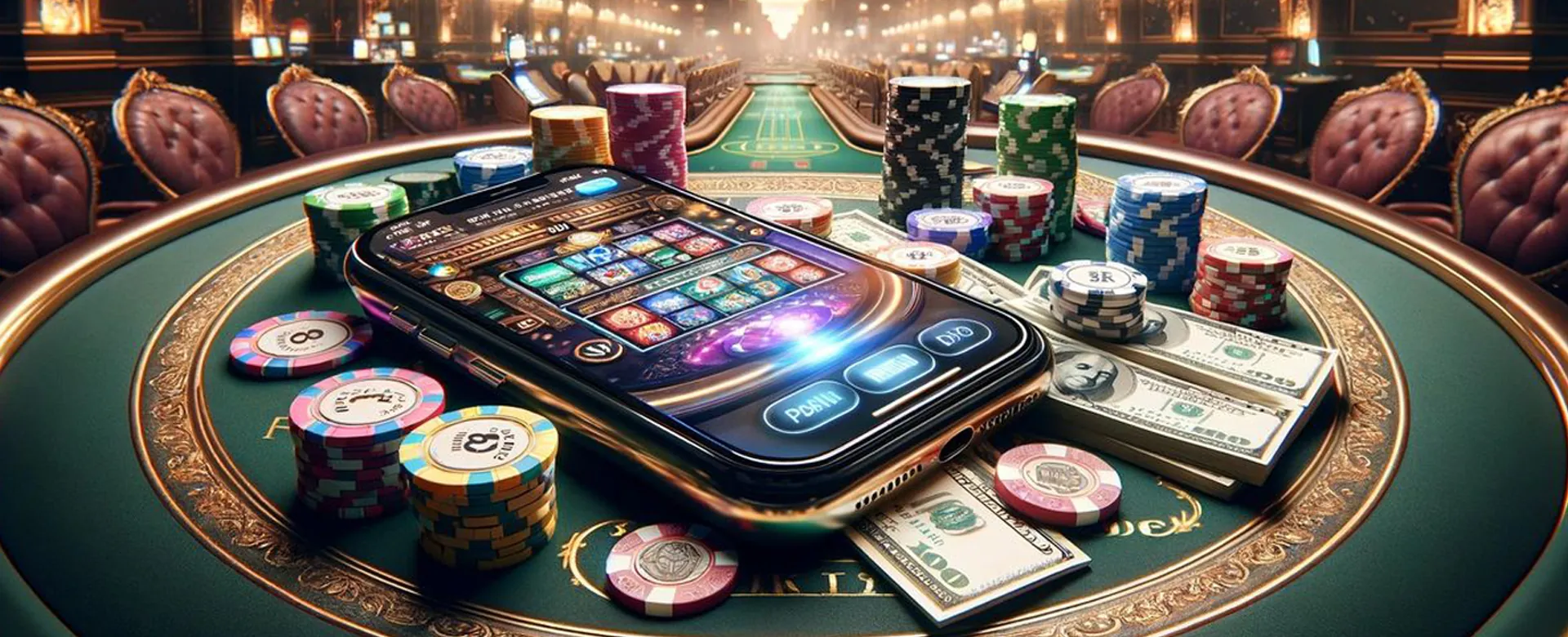 Dynamic casino background with exciting game elements